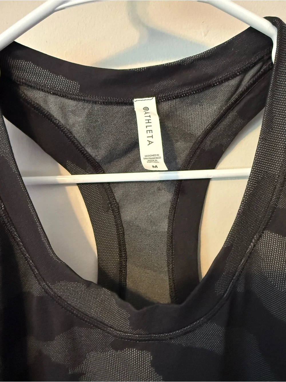 Athleta Black Camo Racerback Performance Tank